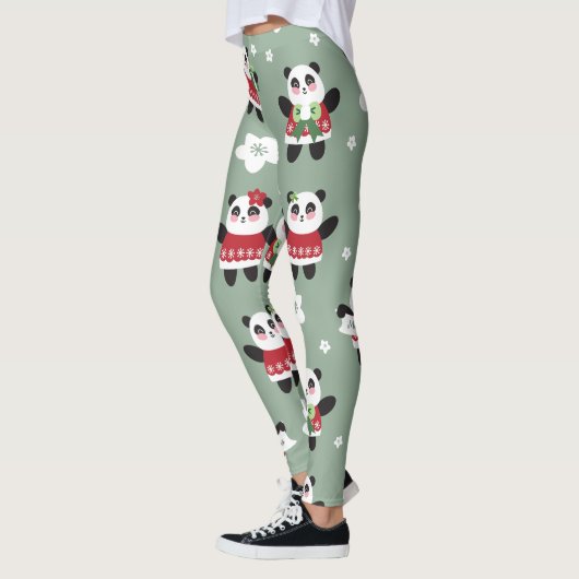 Christmas Cherry Blossom Panda Leggings (Links)