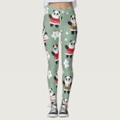 Christmas Cherry Blossom Panda Leggings (Vorderseite)