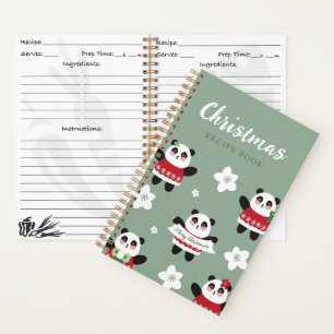 Christmas Cherry Blossom Panda Notizblock