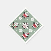 Christmas Cherry Blossom Panda Serviette (Ecke)