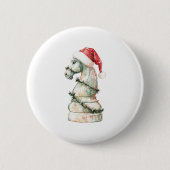 Christmas Chess Knight Pin Button – Watercolor Che (Vorderseite)