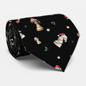 Christmas Chess Tie – Elegant Chess pattern Krawatte (Gerollt)