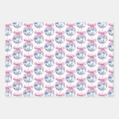 Christmas Chic Blue White Snowman Geschenkpapier Set (Vorderseite 2)