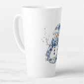Christmas Chic Blue White Snowman Milchtasse (Linke Ecke)