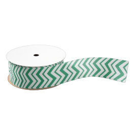 Christmas Chic Green & White Zig-Zag Streifen Ripsband