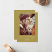 Christmas Chic Modern Calligraphy Custom Photo Mitteilungskarte (Vorderseite/Rückseite Beispiel)