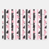 Christmas Chic Pink Grau moderner Individuelle Nam Geschenkpapier Set (Vorderseite)