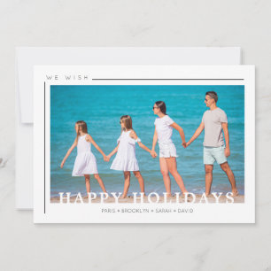 Christmas Chic Simple Typography Photo Family