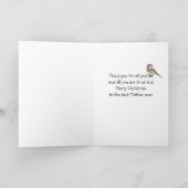 Christmas Chickadee Bird Watercolor Mutter Karte (Innenseite)