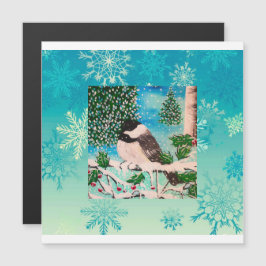 Christmas Chickadee Chatter Magneteinladung