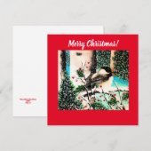Christmas Chickadee Chatter Rote Einladung (Vorne/Hinten)