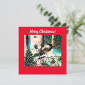 Christmas Chickadee Chatter Rote Einladung (Stehend Vorderseite)