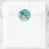 Christmas Chickadee Chatter Runder Aufkleber (Tasche)