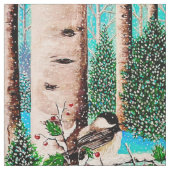 Christmas Chickadee Chatter Stoff (Muster)