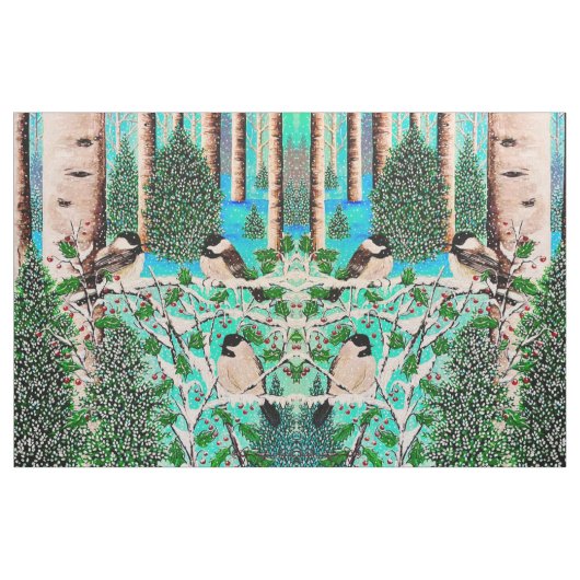 Christmas Chickadee Chatter Stoff (Fat Quarter (45,7 x 55,9 cm))