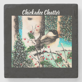 Christmas Chickadee Chatter Stone Untersetzer