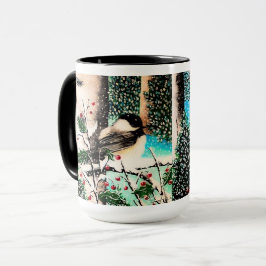 Christmas Chickadee Chatter Tasse (Vorderseite Links)
