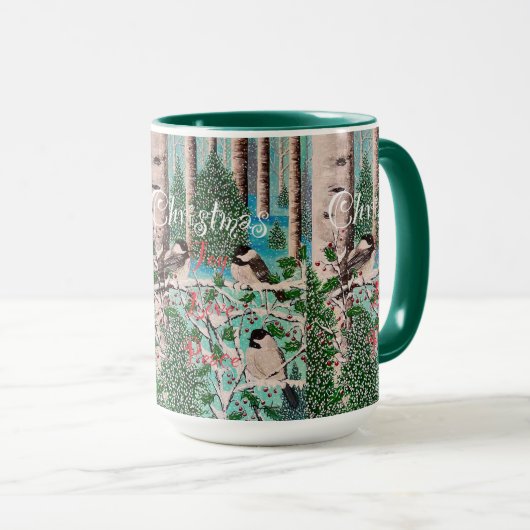 Christmas Chickadee Chatter Tasse (VorderseiteRechts)