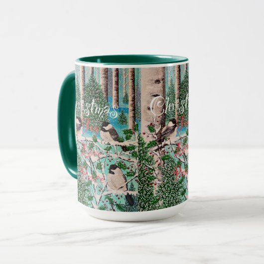 Christmas Chickadee Chatter Tasse (Vorderseite Links)