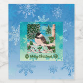 Christmas Chickadee Chatter Weinetikett (Einzelnes Label)