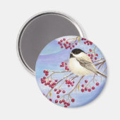 Christmas Chickadee Magnet (Vorderseite/Rückseite)