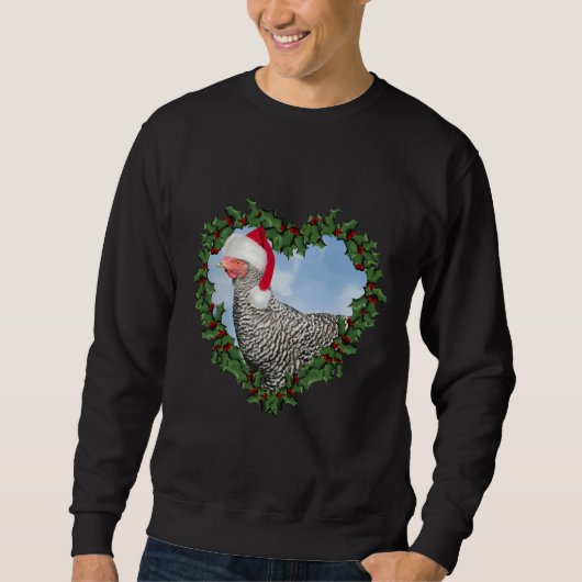 Christmas Chicken Barred Rock Sweatshirt (Vorderseite)