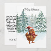 Christmas Chicken Flat Holiday Card Feiertagskarte (Vorne/Hinten)