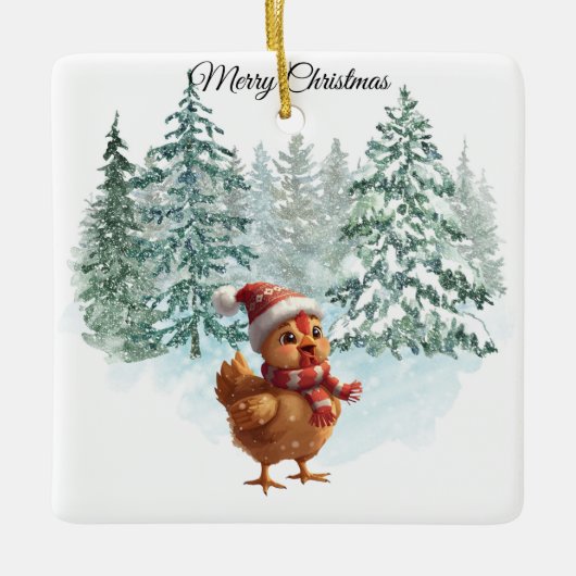 Christmas Chicken Ornament (Vorderseite)