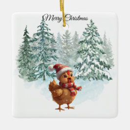 Christmas Chicken Ornament