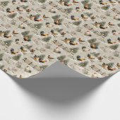 Christmas Chickens and Roosters Farmyard Winter Geschenkpapier (Ecke)