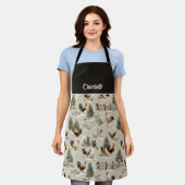 Christmas Chickens and Roosters Farmyard Winter Schürze (Getragen)