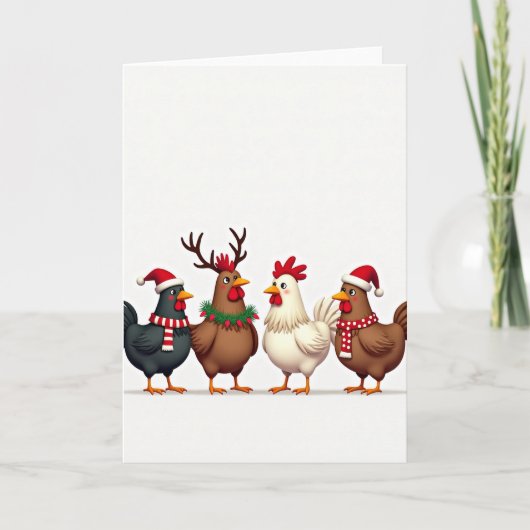 Christmas Chickens Card Karte (Vorderseite)