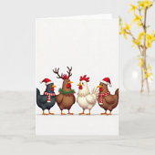Christmas Chickens Card Karte (Gelbe Blume)