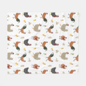Christmas Chickens & Chicks Pattern Fleecedecke (Vorderseite (Horizontal))