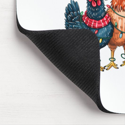 Christmas Chickens Reindeer Farm Animals Xmas Ligh Mousepad (Ecke)