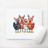 Christmas Chickens Reindeer Farm Animals Xmas Ligh Mousepad (Mit Mouse)