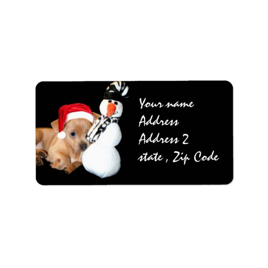 Christmas Chihuahua Adressaufkleber (Vorne)