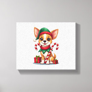 Christmas Chihuahua Cheer Leinwanddruck