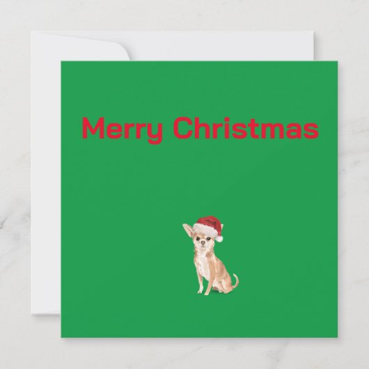 Christmas Chihuahua Dog Green Merry Gruß (Vorderseite)