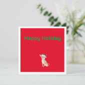 Christmas Chihuahua Dog Red Merry Gruß (Stehend Vorderseite)