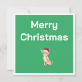 Christmas Chihuahua Dog White Green Merry Gruß (Vorderseite)