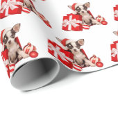 Christmas Chihuahua Dog With Gifts Geschenkpapier (Rolleneckpunkt)