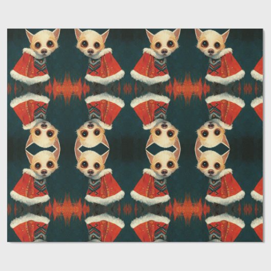 Christmas Chihuahua Geschenkpapier (Flach)