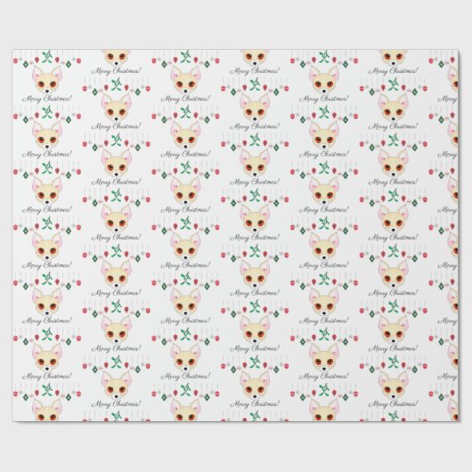 Christmas Chihuahua Geschenkpapier (Flach)