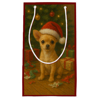 Christmas Chihuahua Gift Bag Kleine Geschenktüte