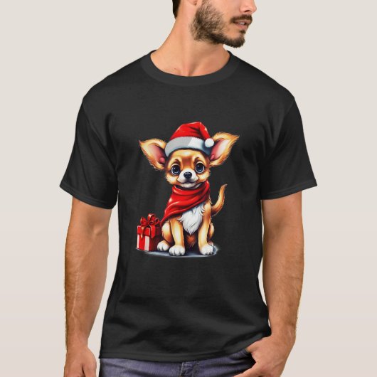Christmas Chihuahua Graphic Festive Apparel Chihua T-Shirt (Vorderseite)