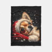Christmas Chihuahua On A Long Sleeve  Fleecedecke (Vorderseite)