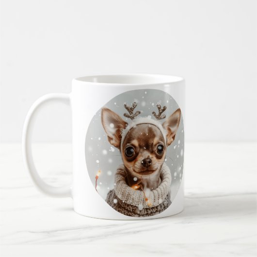 Christmas Chihuahua Reindeer Dog Kaffeetasse (Links)