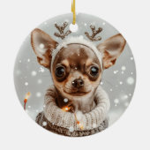 Christmas Chihuahua Reindeer Dog Keramik Ornament (Hinten)