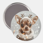 Christmas Chihuahua Reindeer Dog Magnet (Vorderseite/Rückseite)